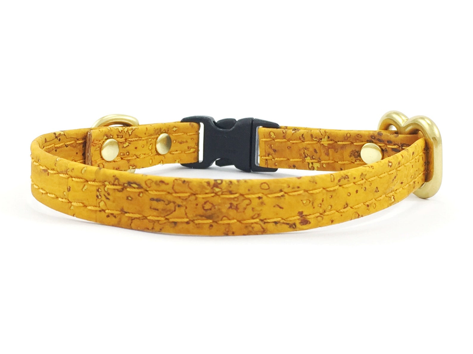 Yellow Toy Dog Collar in Vegan Cork Leather Mustard Yellow Etsy