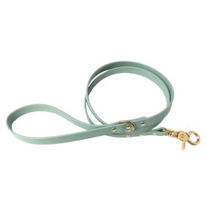 Sage Green BioThane Dog Lead With Luxury Solid Brass Trigger Snap, Waterproof Dog & Puppy Lead, Extra Small, Narrow and Standard Sizes