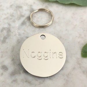 Engraved Cat ID Tag in Luxury Silver Stainless Steel, Personalised Engraving, Customised Small Cat Collar Tag, Lightweight Kitten Tag UK