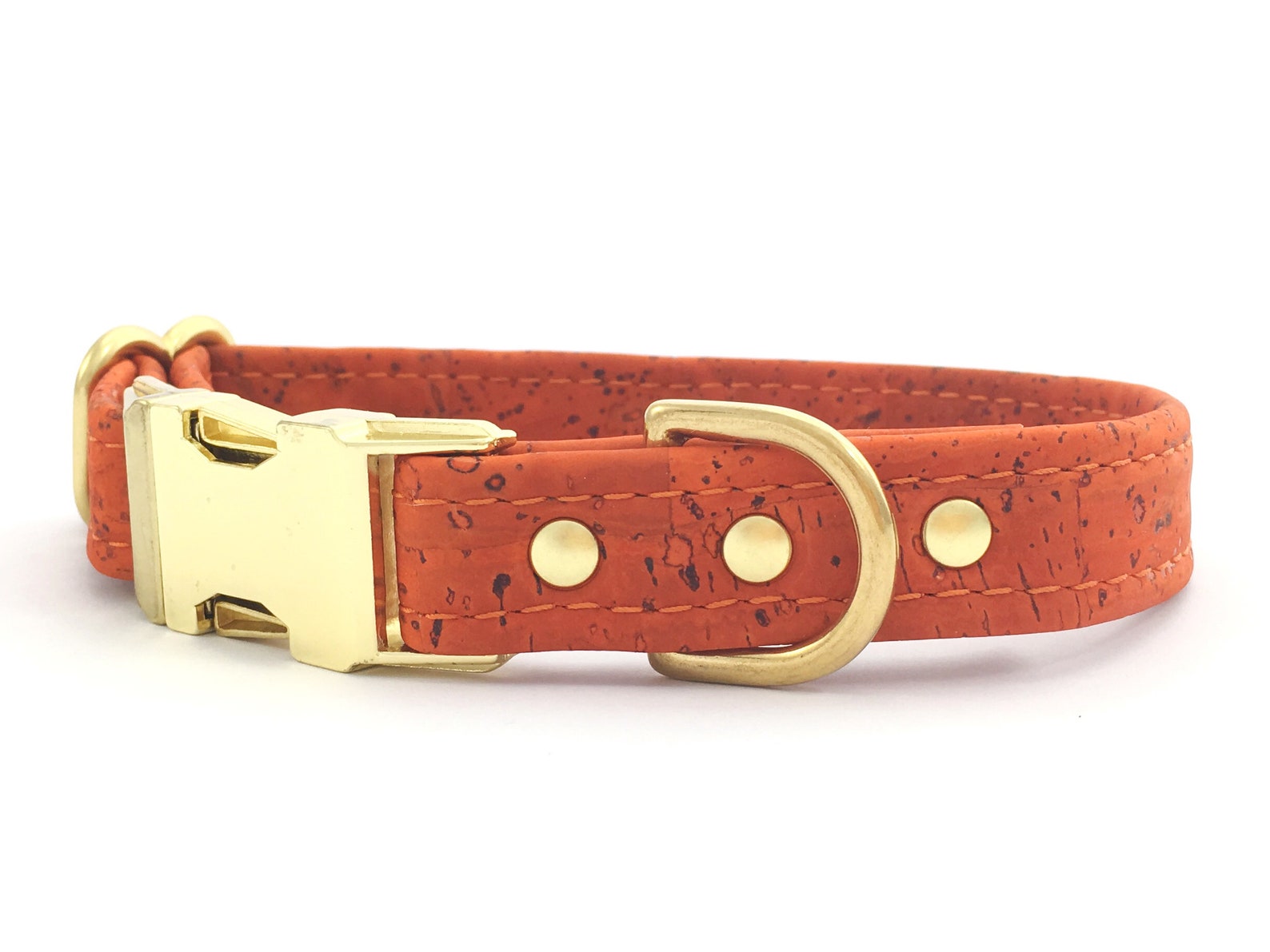 Orange Dog Collar in Vegan Cork Leather Burnt Orange Dog Etsy
