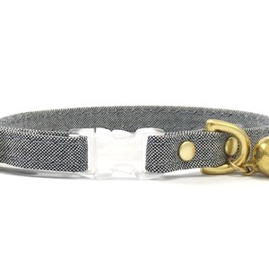 Collier et cloche pour chats échappés | Cuir de liège végétalien ou coton biologique | Quincaillerie en laiton de luxe | Vert menthe, bleu ou rose image 11