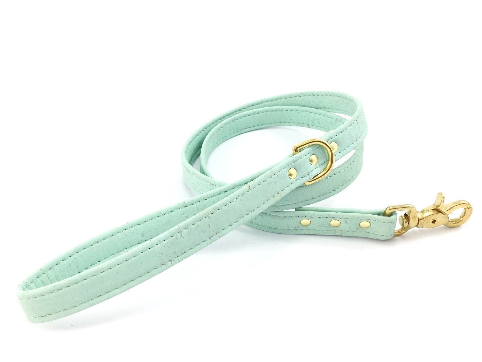 Mint Green Dog Lead in Vegan Cork Leather Pastel Dog Leash Etsy