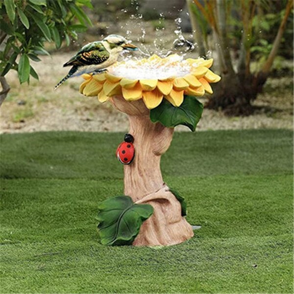 Forest Story Decor Outdoor – Resin Garden Ornaments Decor Outdoor Sunflower  Birdbath