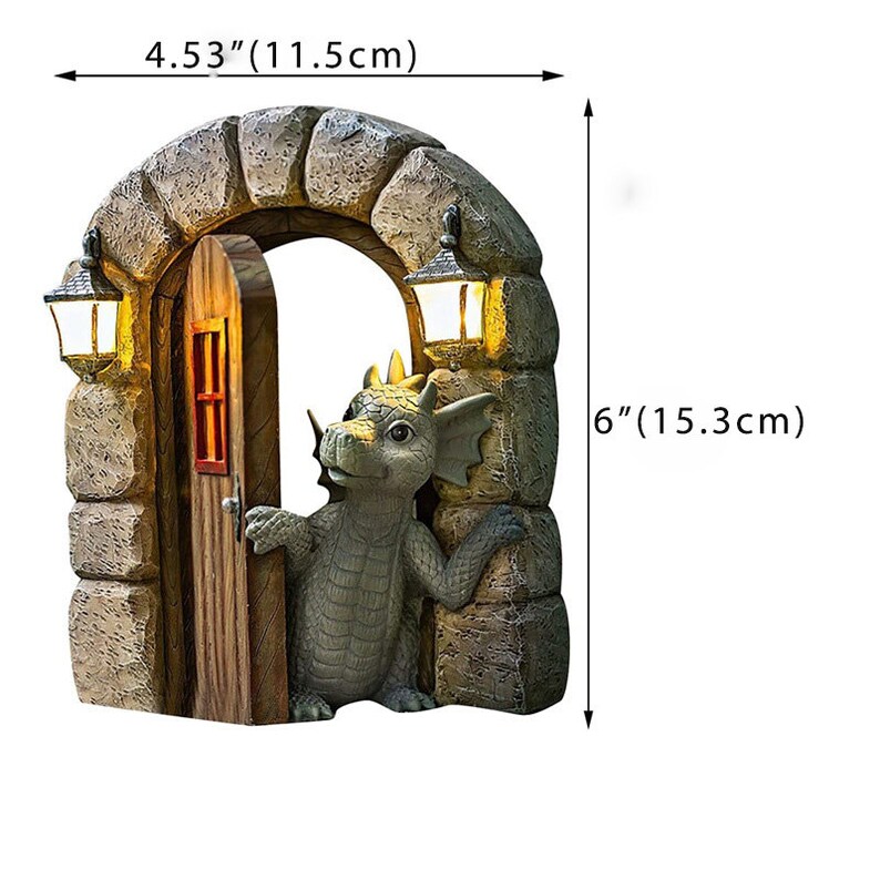 Garden Statue Dragon Resin Statue Climb Window Door Ornament Etsy