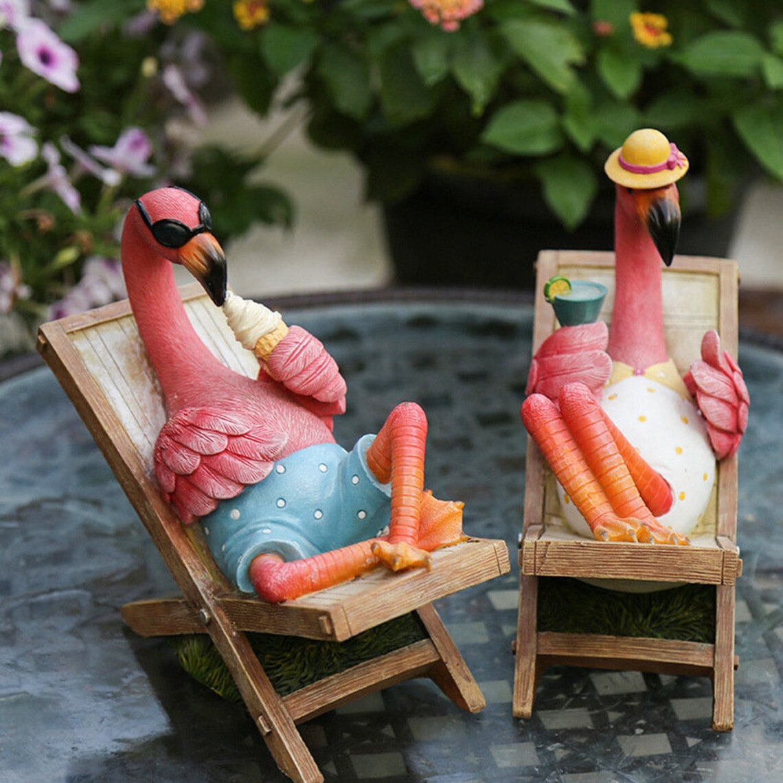 Summer Flamingos Garden Decoryard Patio Lawn Funny Fairy Etsy