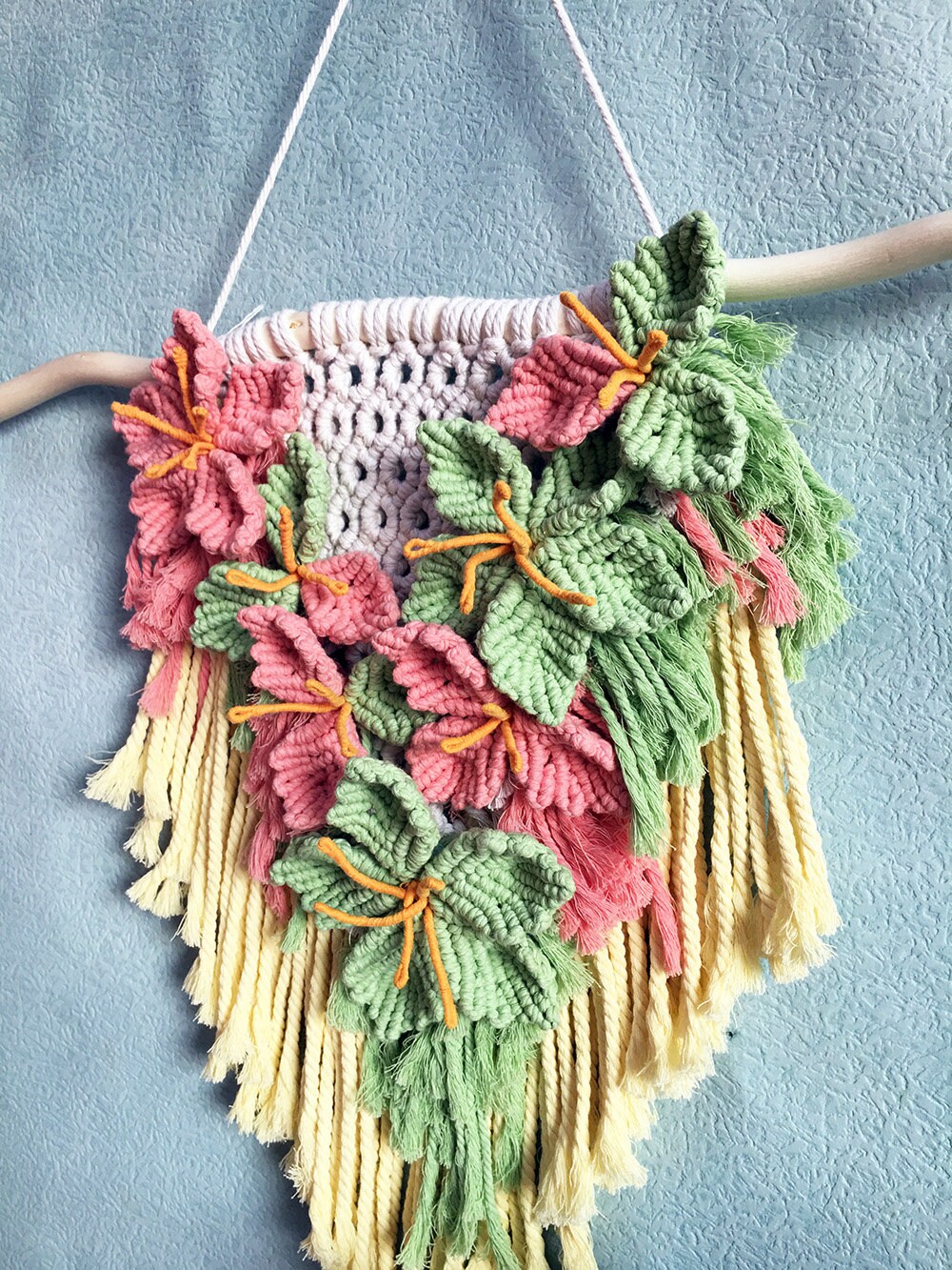 Flower Macrame Wall Hanging Floral Wall Deco 3D Macrame Etsy
