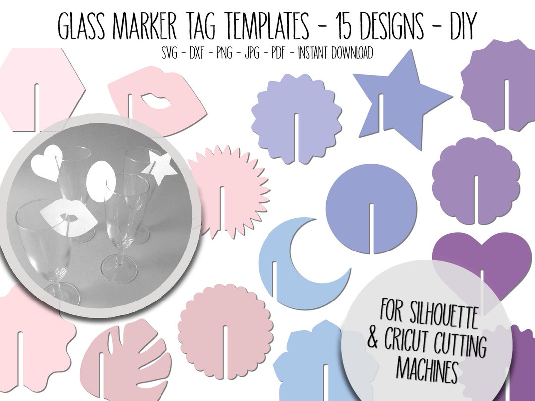 Glass Marker Name Tags, DIY, Bachelorette, Wedding, Glass Charm, Party