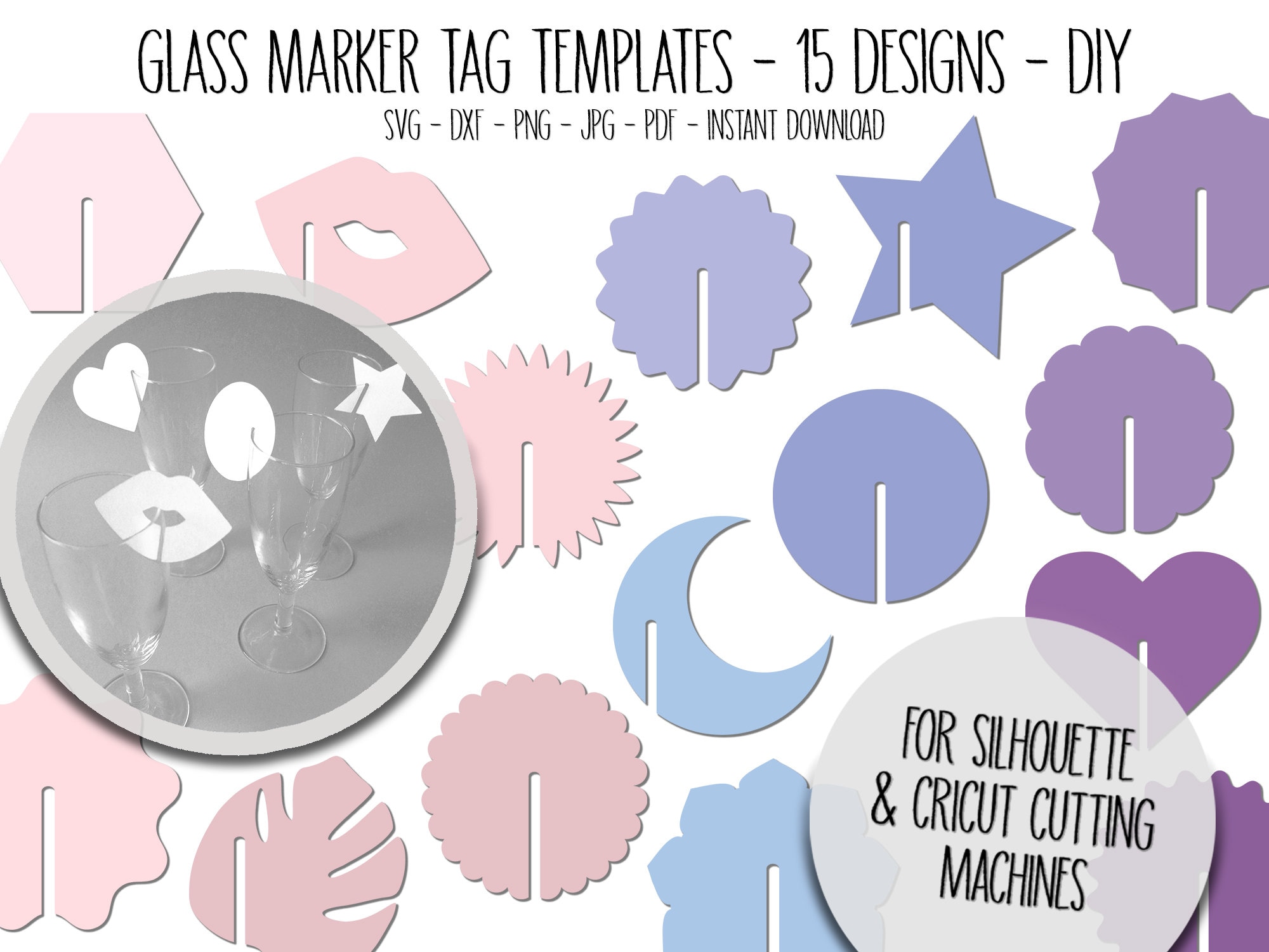 Glass Marker Name Tags DIY Bachelorette Wedding Glass Etsy