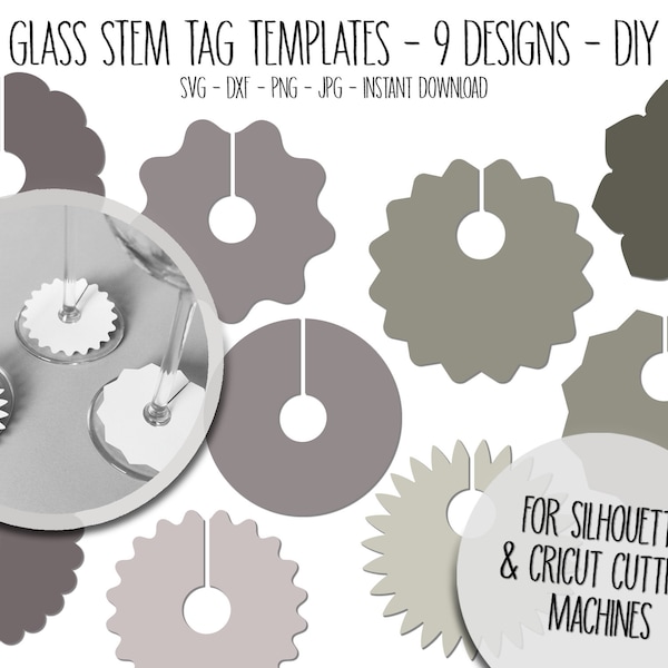 Wine Glass Stem Tags, DIY glass decor, Bachelorette, Wedding Wine Glass Tag, Glass Charm, Party Printable, Glass Stem Tag Template, Cut File