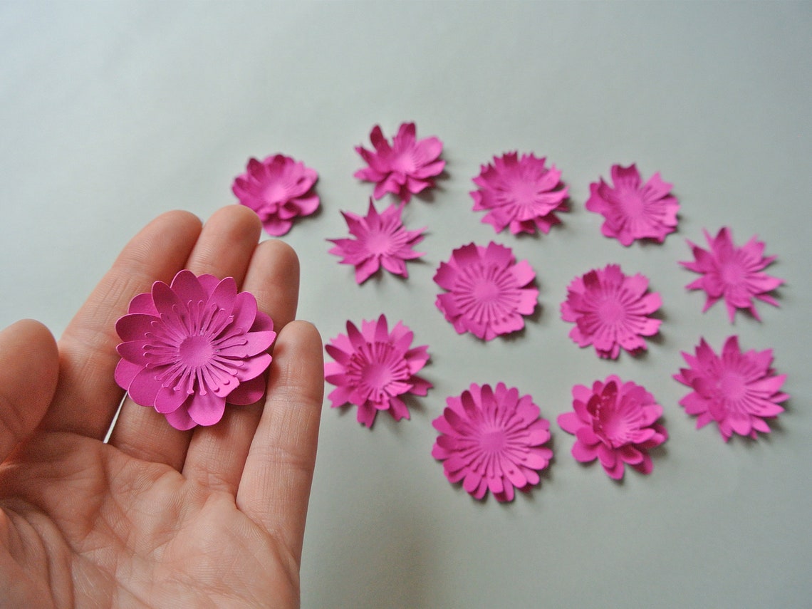 28 Mini Cut Paper Flower Templates SVG Templates Shadowbox Etsy