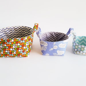 Fabric Basket Patterns/ 3 different sizes/ Storage patterns