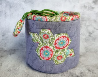 Drawstring Fabric Basket Pattern PDF patterns, instruction and Video tutorial
