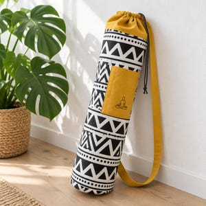 Yoga Mat Bag Sewing Pattern PDF, Yoga Tote Bag Pattern, Drawstring Mat Carrier with Pocket, Zipper Tote, Canvas Bag Set, Video Tutorial
