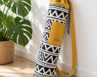 Yoga Mat Bag Sewing Pattern PDF, Yoga Tote Bag Pattern, Drawstring Mat Carrier with Pocket, Zipper Tote, Canvas Bag Set, Video Tutorial