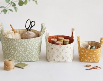 Fabric Basket Patterns/ 3 different sizes/ Storage patterns