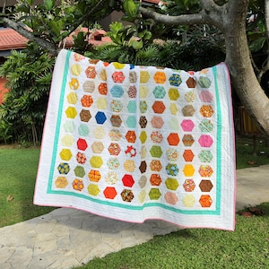 Hexagon Quilt/ Twin size Quilt Pattern