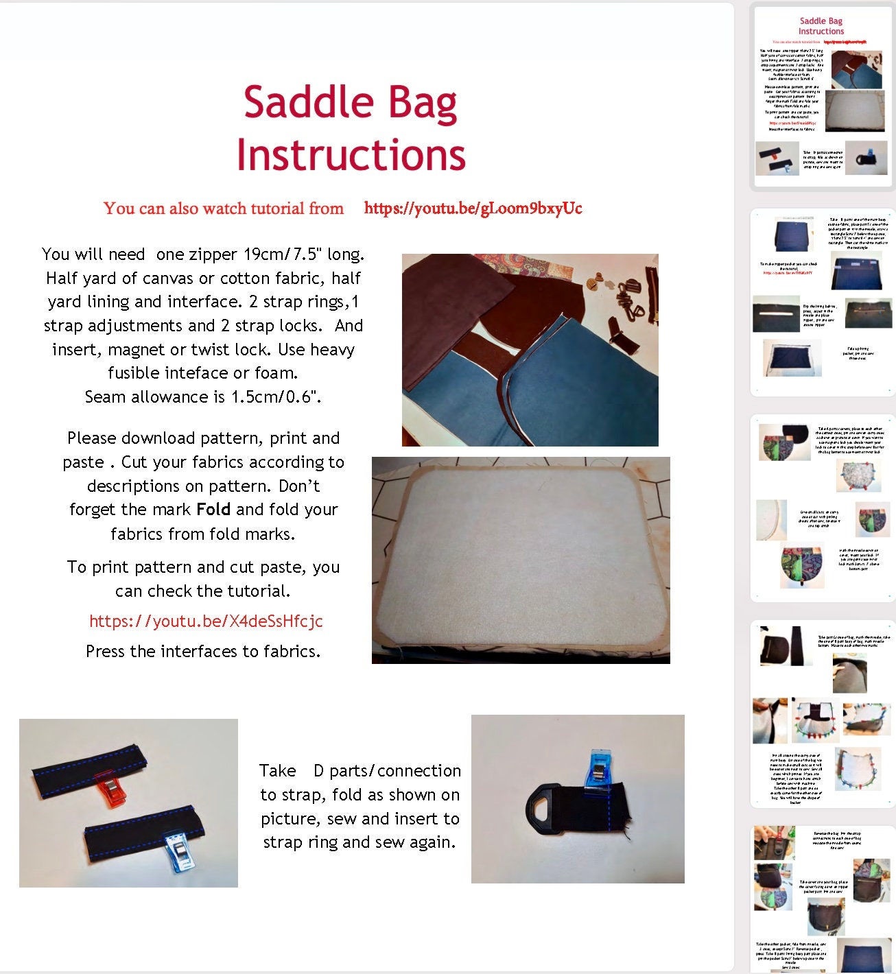 Saddle Bag PDF sewing pattern | Etsy
