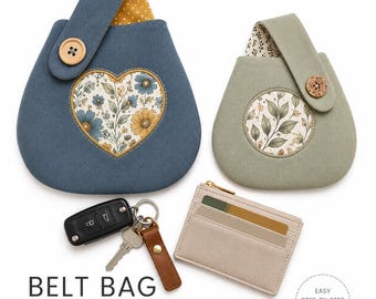 Belt Bag pattern  2 sizes/FREE Mini Pouch pattern
