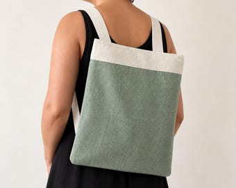 Tote Bag Sewing Pattern PDF, Convertible Backpack Sewing Pattern, 2 Way Shopping Bag, 3 Sizes incl. Kids, Easy Beginner Bag Pattern