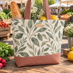 Tote Bag Sewing Pattern PDF, 4 Sizes Mini Small Medium Big, Lined Canvas Tote with Zipper Pocket, Reusable Shopping Grocery Bag