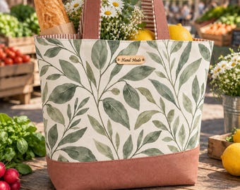 Tote Bag Sewing Pattern PDF, 4 Sizes Mini Small Medium Big, Lined Canvas Tote with Zipper Pocket, Reusable Shopping Grocery Bag