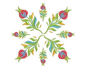 Floral Round  Machine Embroidery Design