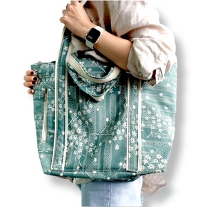 Zippered Tote bag pattern with 2 pockets image 7