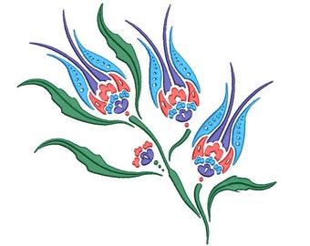 Tulip Stalk  Machine Embroidery Design