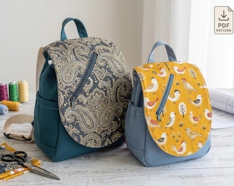 Niedliches Rucksack-Nähmuster / Kindertasche in 2 verschiedenen Größen.