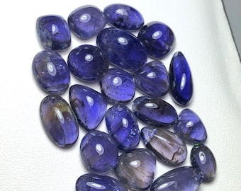41 Carat Iolite Cabochons, Gemstone Jewelry Making (8.2mm to 13.2mm)