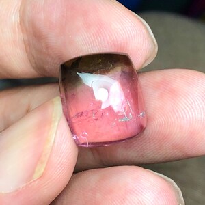 Bicolor tourmaline cabochon