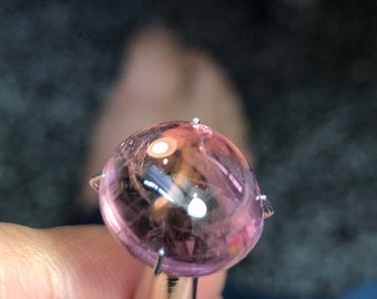 9.45 carats lovely baby pink tourmaline sugarloaf cabochon ...Dimensions ~~ 13.2x12.3x7.2mm