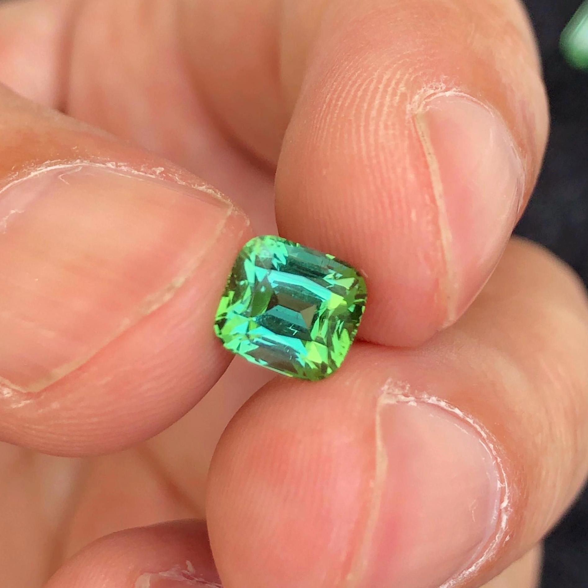 2ct Brightest Vibrant Natural Green Tourmaline Ethically Sourced from Afghanistan, Jewelry Making