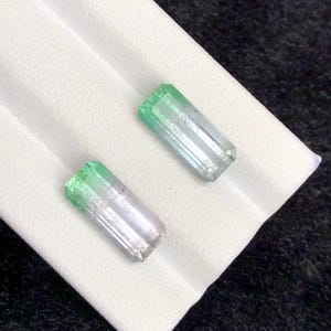 Par de turmalinas bicolor naturales de 7,8 ct de origen ético de Afganistán