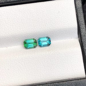 Blue Green Reverse Tourmaline Pair, Ethically Sourced