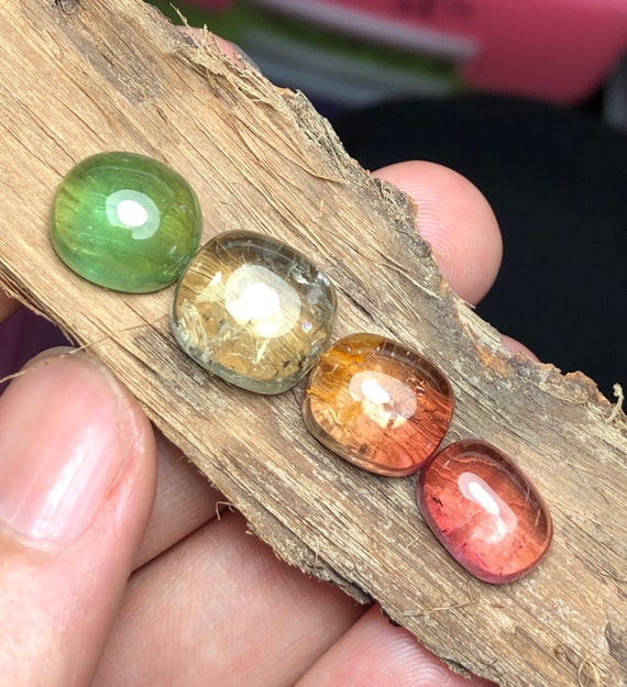 Blue Yellow Orange Pink Natural Tourmaline Cabochon Ethically Sourced from Afghanistan