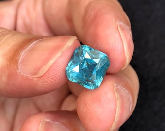Lagoon Dreams: 5.1ct Afghani Lagoon Blue Natural Tourmaline, Cushion Cut, Afghanistan