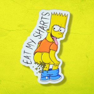 Shart Simpson, eat my sharts, pun, simpsons sticker. gross lowbrow, cartoon