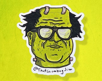 Frank Reynolds as Frankenstein Sticker | It's Always Sunny in Philadelphia Danny DeVito Alter Ego Vinyl Sticker for Laptops, Water Bottles