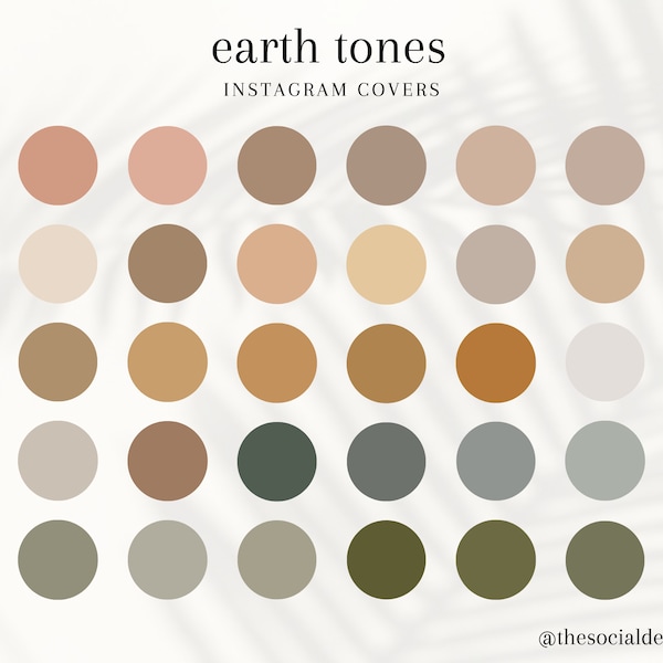 30 Earth Tones Instagram Highlight Covers | Earthy Neutral Instagram Story Icons | Boho Organic IG Story Highlights | Solid Color Icons