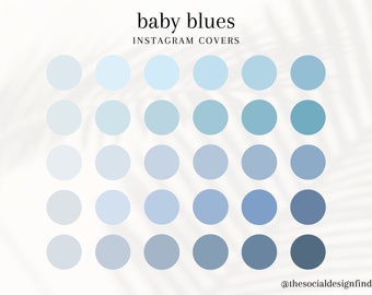 30 Baby Blue Instagram Highlight Covers | Solid Color Highlight Icons | Shades of Blue Instagram Story Covers | IG Highlight Cover Icons