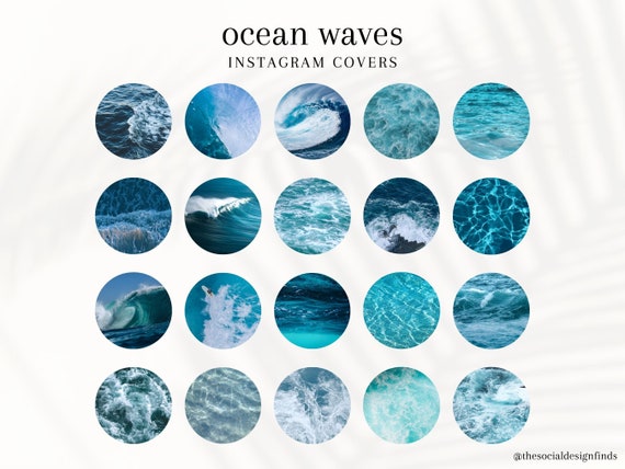 20 Ocean Waves Instagram Highlight Covers Tropical Instagram - Etsy