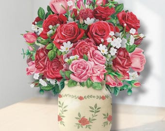 Red Roses Bouquet – Luxury Paper Flower Home Decor