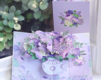 Hydrangeas, Lilacs and Peonies in Vase