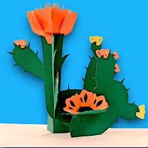 Cartão Pop-up de Flores de Cacto - Saguaro Mexicano 3D - Cacto Preso em Você - Aniversário - Que Idiota - Dia dos Pais - Sudoeste dos EUA - Cartão de Suculentas