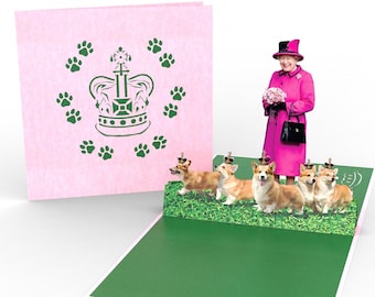 Queen and Corgis - Hand Assembled Mother's Day Card