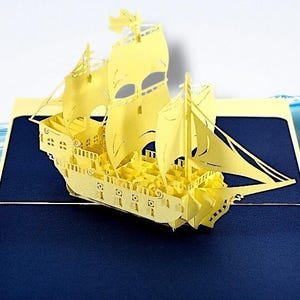 WINDJAMMER TALL SIFF 3D Karte - Segelboot Pop Up Karte - Das Leben ist Abenteuer - Hohe See - Urlaub am Meer - Seemann, Pirat Geschenk