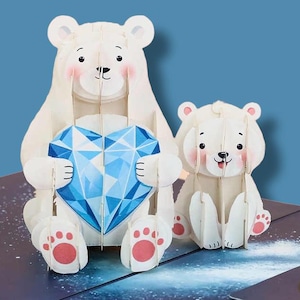 I Love U Daddy - Poppa Bär & Bärenjunge Pop Up Karte - Jeder Tag ist Vatertag - für Big Daddy - 3D Herzerwärmende Umarmung - Wir sind Bärenfamilie