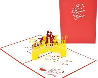 Lovers Bridge Pop Up Card