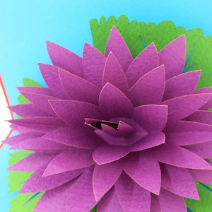 Cartão Pop-up Nenúfar de Monet - Flor do Nascimento de Julho - Renascimento e Iluminação - Tranquilidade, Paz e Harmonia - Cartão 3D feito à mão